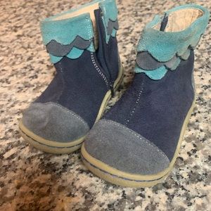Livie and Luca Blue Suede Booties